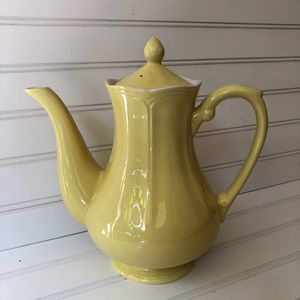MCM Vintage Sears Federalist Ironstone Buttercup Yellow Coffee or Tea Pot